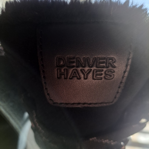 Womens Denver Hayes Black Suede Winter Boots Mid Calf Lace Up Style Size 9 - Picture 3 of 6